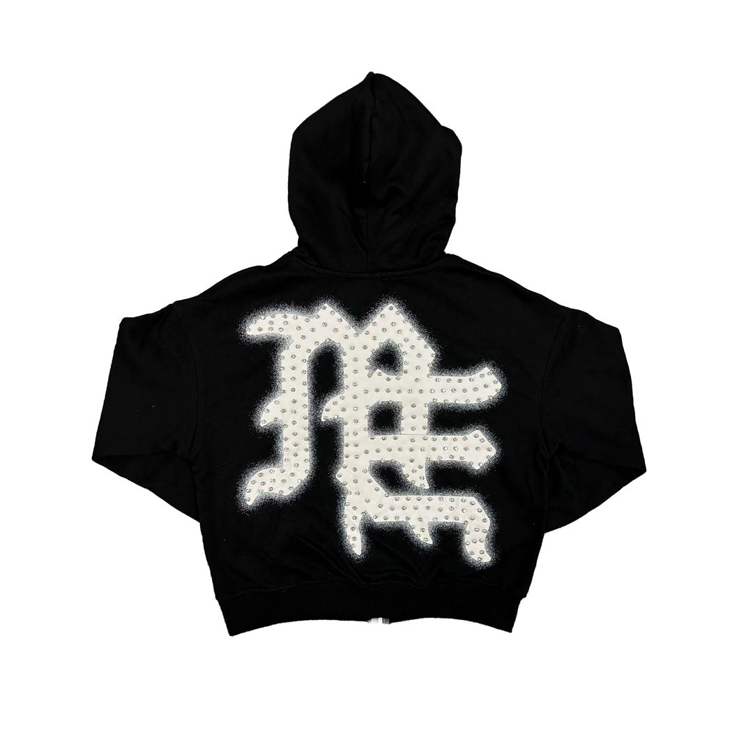Campera Mixed Emotion End Rhinestone Black