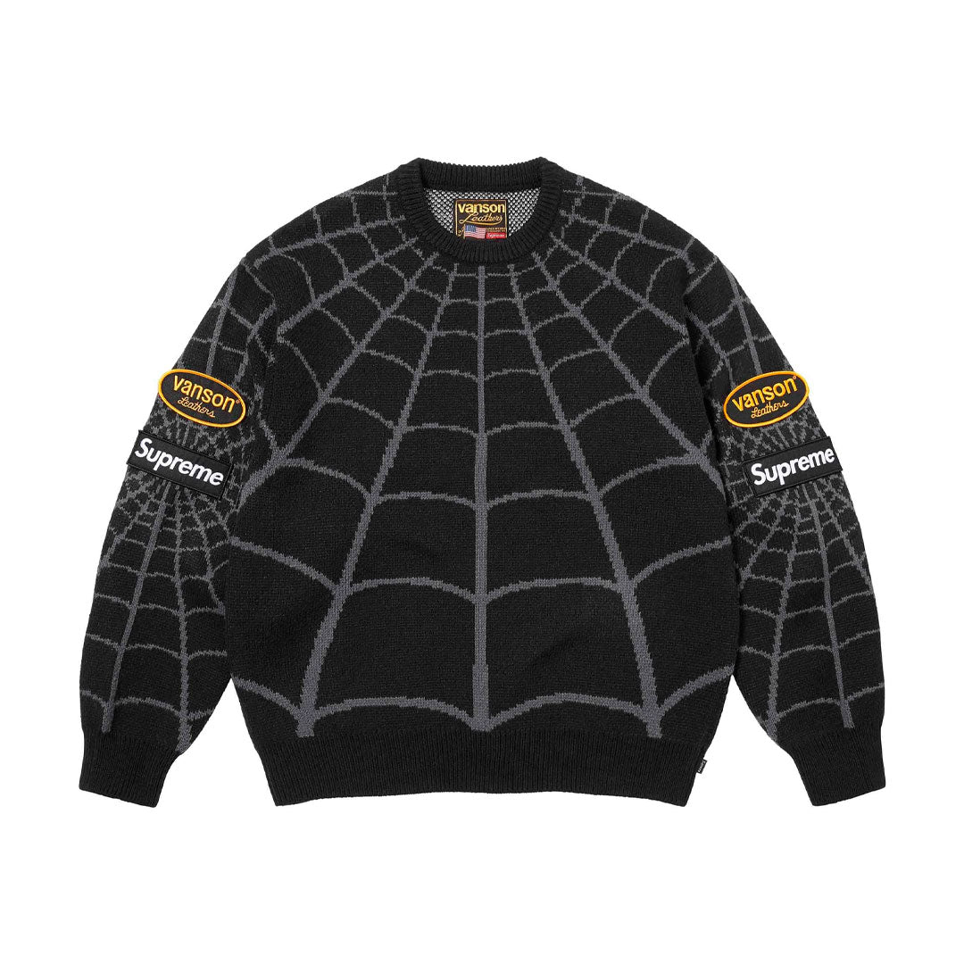 Sweater Supreme x Vanson Leathers Spider Man Black