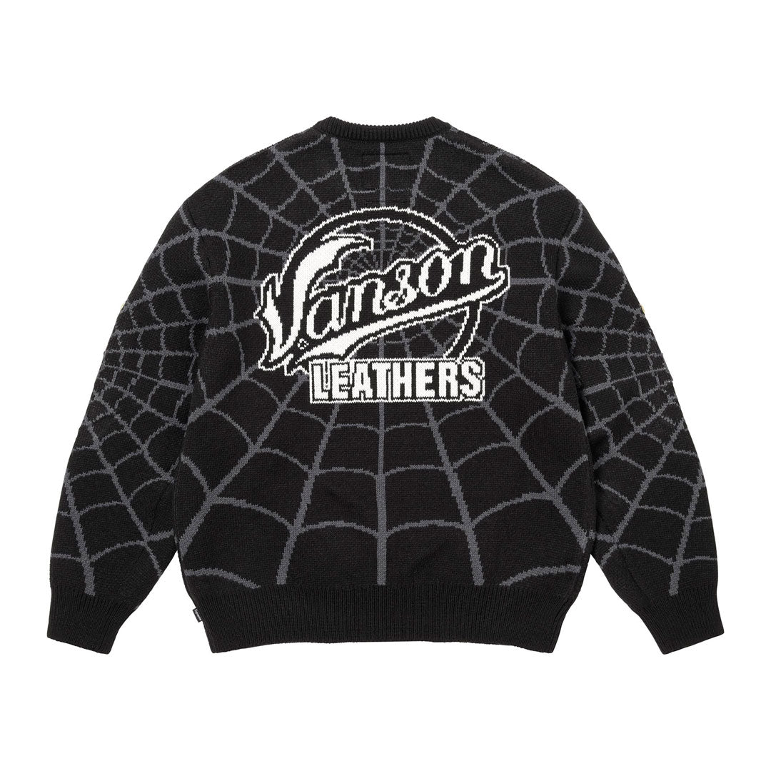 Sweater Supreme x Vanson Leathers Spider Man Black