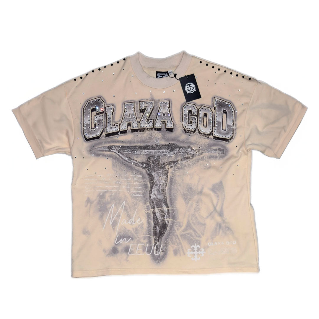 Camiseta Glaza God Crucifixion Cream