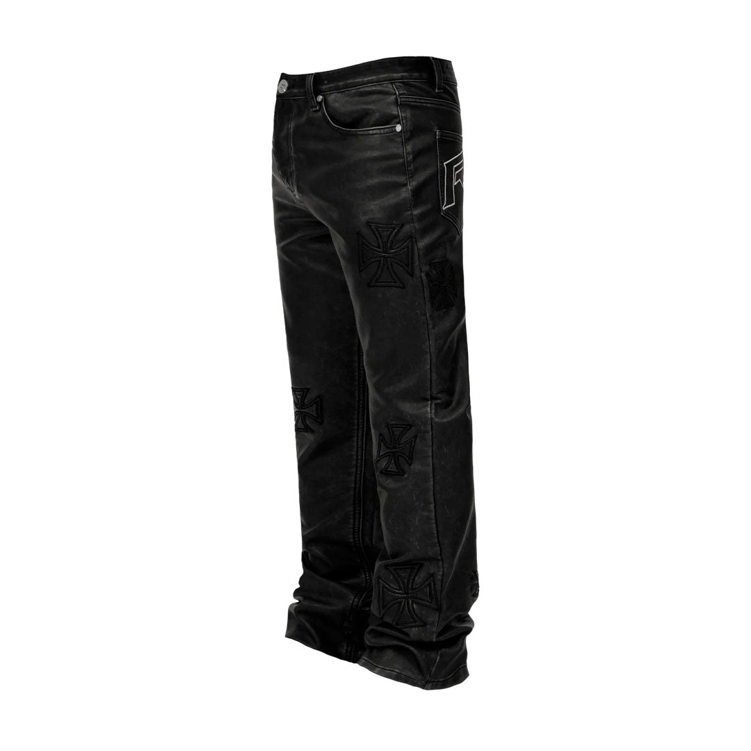 Pantalón Reputation Leather Cross Black