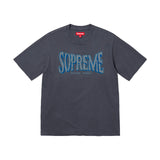 Camiseta Supreme Flocked Logo washed en azul