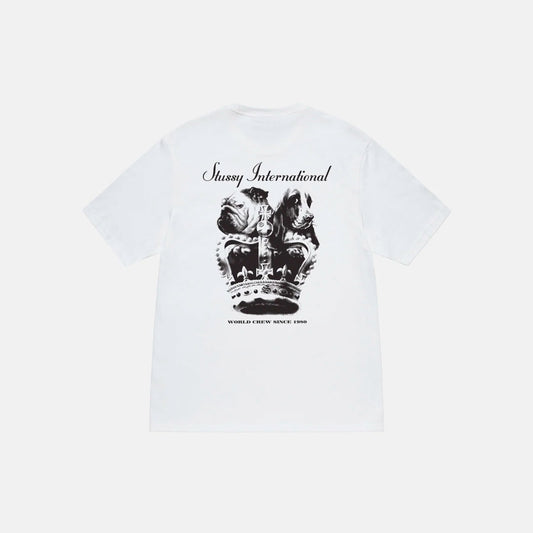 Camiseta Stussy Dog Crown en blanco