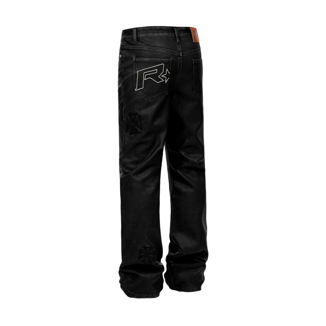 Pantalón Reputation Leather Cross Black