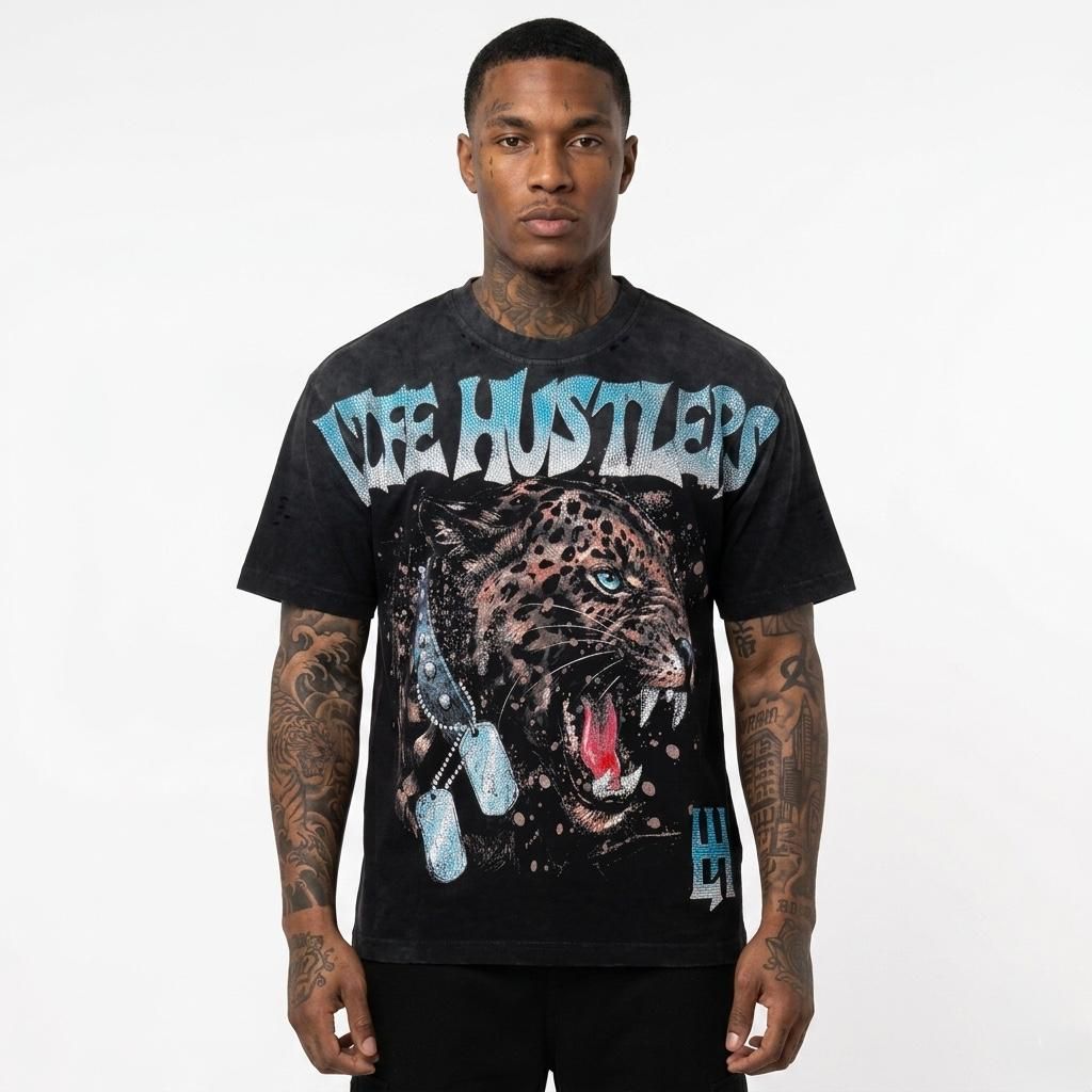 Camiseta Life Hustlers Leopard Black