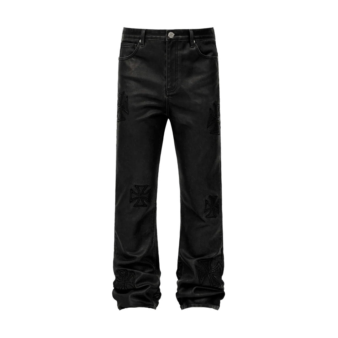Pantalón Reputation Leather Cross Black