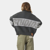 Campera Eme Studios Thrill Grandpa Grey Knit