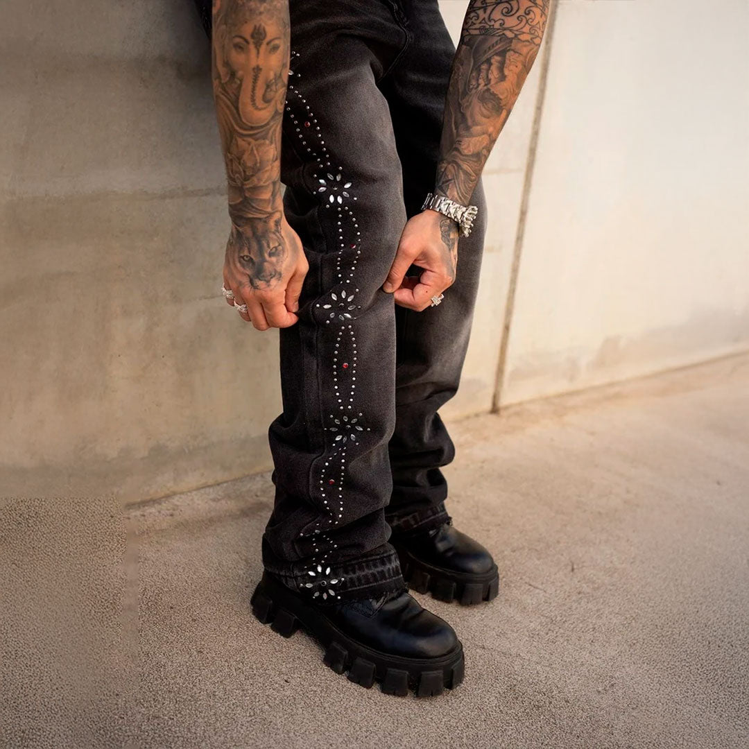 Pantalón Reputation Embellish Pattern Black