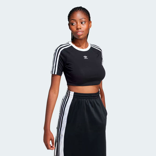 Baby tee adidas Originals 3-Stripes en negro