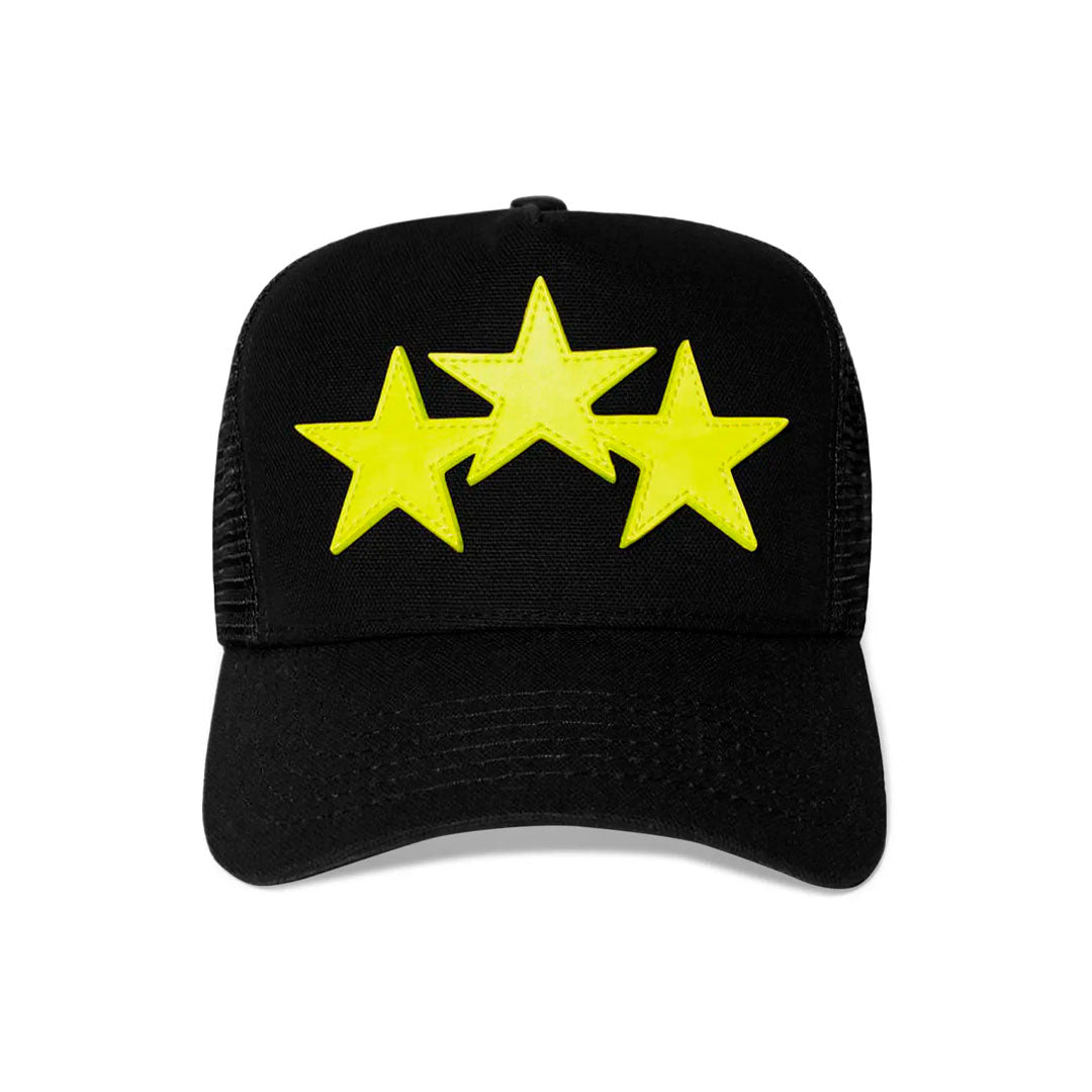 Gorro AMIRI Three Star Trucker Black/Lime