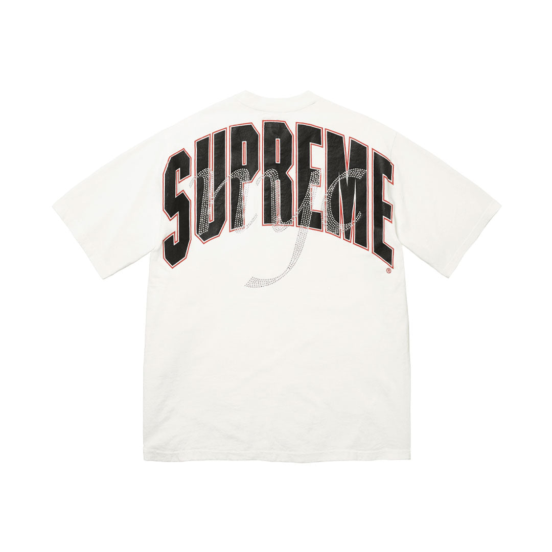 Camiseta Supreme Rhinestone Script White
