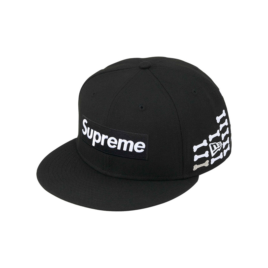 Gorro Supreme x New Era Bones Box Logo en negro