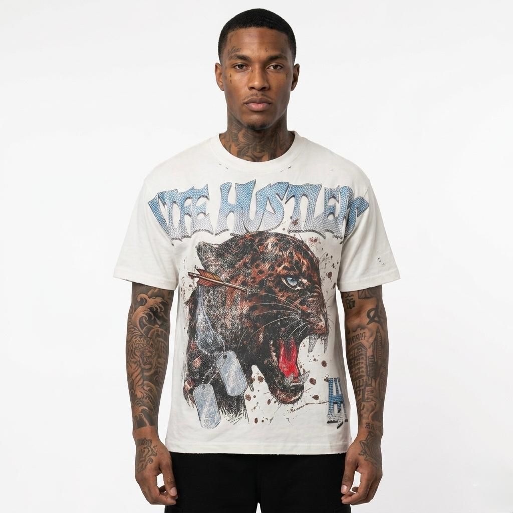 Camiseta Life Hustlers Leopard White