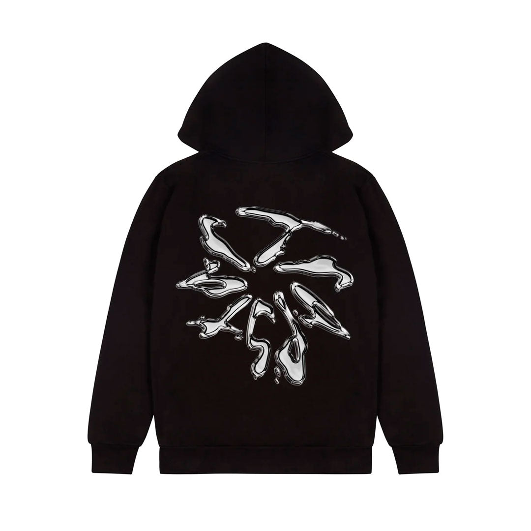 Hoodie Trapstar Liquid Chrome en negro