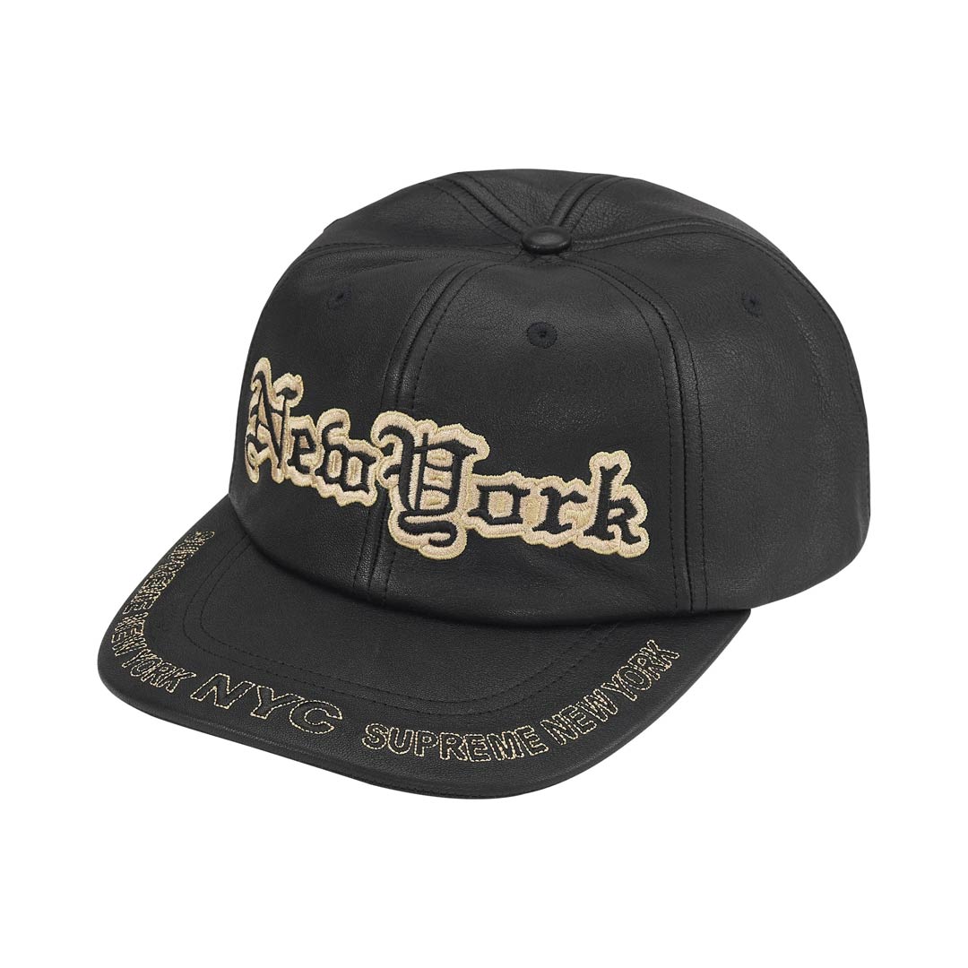 Gorro Supreme New York Leather Black